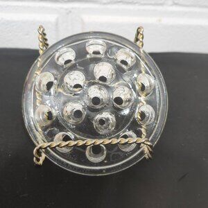 Vintage Glass 5 Inch, 16 Hole Flower Frog